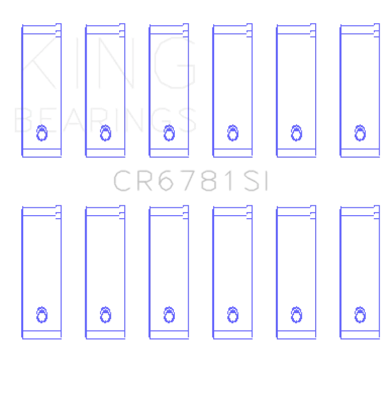 King Engine Bearings Chrysler 2.7L (Od+.002in) (Size +0.25mm) Connecting Rod Bearing Set - Side View