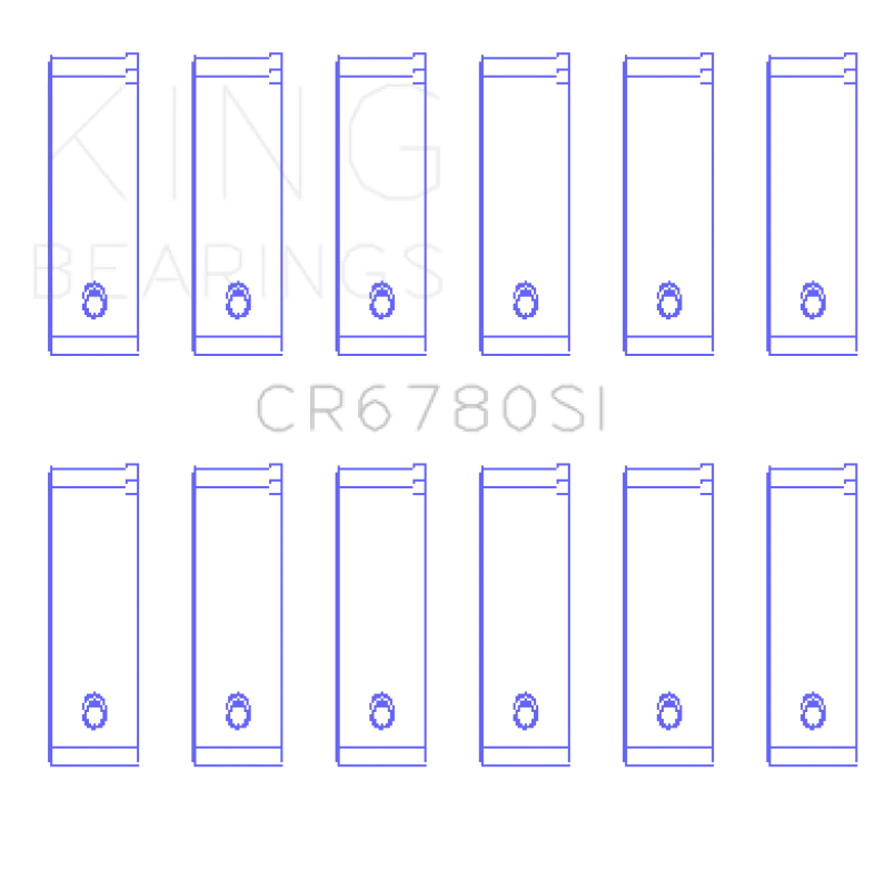 King Engine Bearings Chrysler 2.7L (Size +1.0mm) Connecting Rod Bearing Set - Side View
