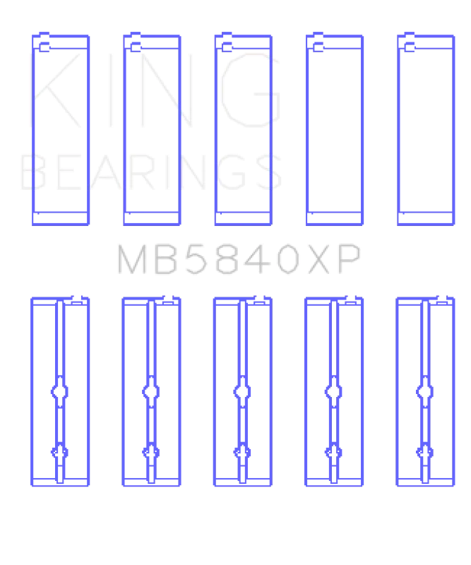 King Engine Bearings Chrysler 300 SRT8 (+0.25) Main Bearing Set - Side View