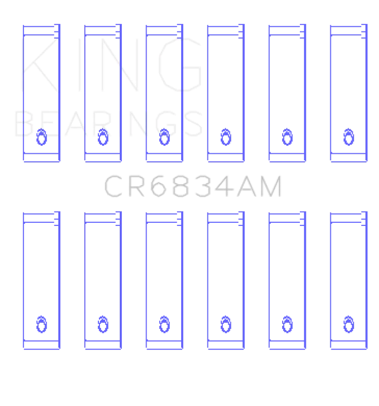 King Engine Bearings Chrysler 3.3/3.8 V6 +.002 Os/Od (Size +0.25mm) Connecting Rod Bearing Set - Side View