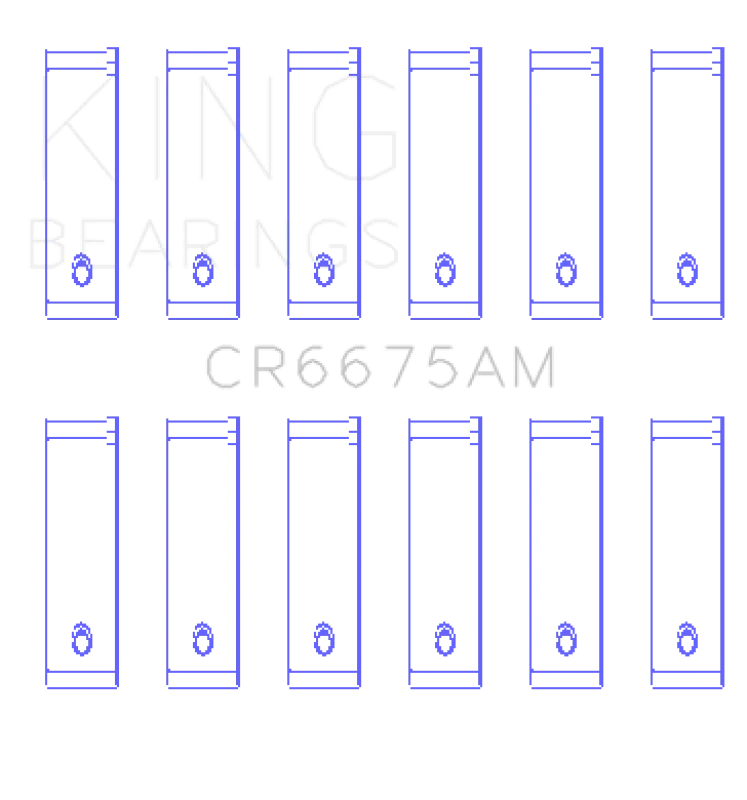 King Engine Bearings Chrysler 3.3/3.8 V6 (Size +0.75mm) Connecting Rod Bearing Set - Side View