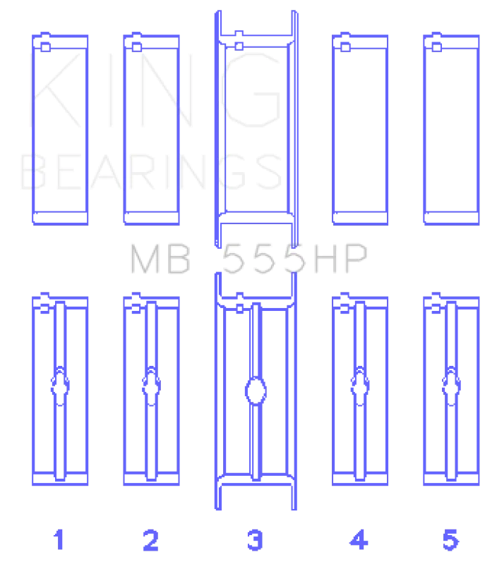 King Engine Bearings Chrysler 350 / 361 / 383 / 403 Performance Main Bearing set - Detail View