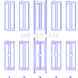 Load image into Gallery viewer, King Engine Bearings Chrysler 350/361/383/403 (Size 010) Main Bearing Set - Side View