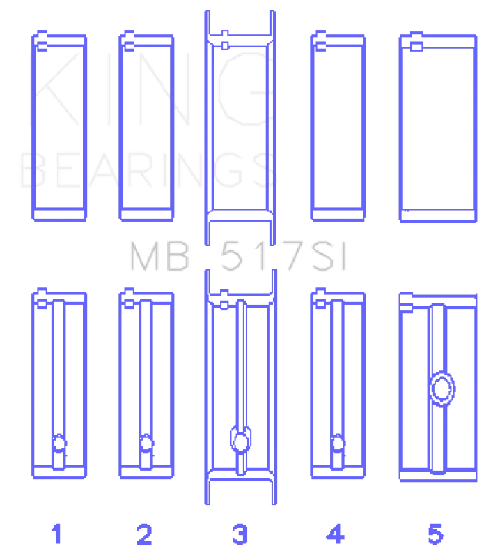 King Engine Bearings Chrysler 360 / 360CI 5.9L V8 Main Bearing Set - Side View
