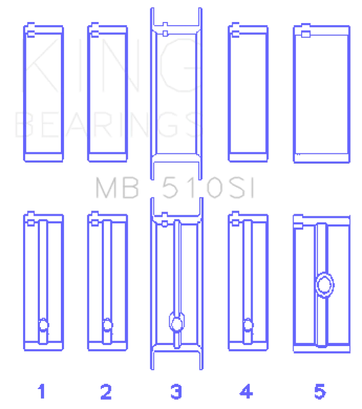 King Engine Bearings Chrysler 360 Main Bearing Set - Side View