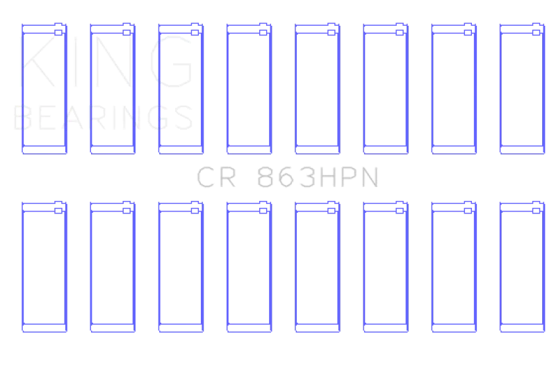King Engine Bearings Chrysler 361/383 (Size STD) Performance Rod Bearing Set - Side View