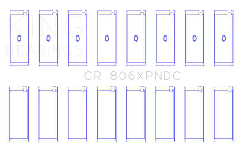 King Engine Bearings Chrysler 361ci / 383ci  Coated Performance Rod Bearing Set - Side View