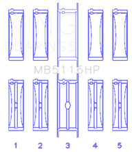 Load image into Gallery viewer, King Engine Bearings Chrysler 426CI/440CI V8 OHV (STDX Size) Crankshaft Main Bearing Set - Side View