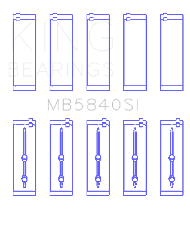 King Engine Bearings Chrysler/Dodge Gen 3 Hemi 5.7/6.1/6.4 (Size +0.75mm) Main Bearing Set - Side View