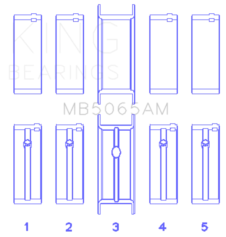 King Engine Bearings Chrysler/Mitsubishi 122ci 2.0L (Size 0.5) Main Bearing Set - Main Product View