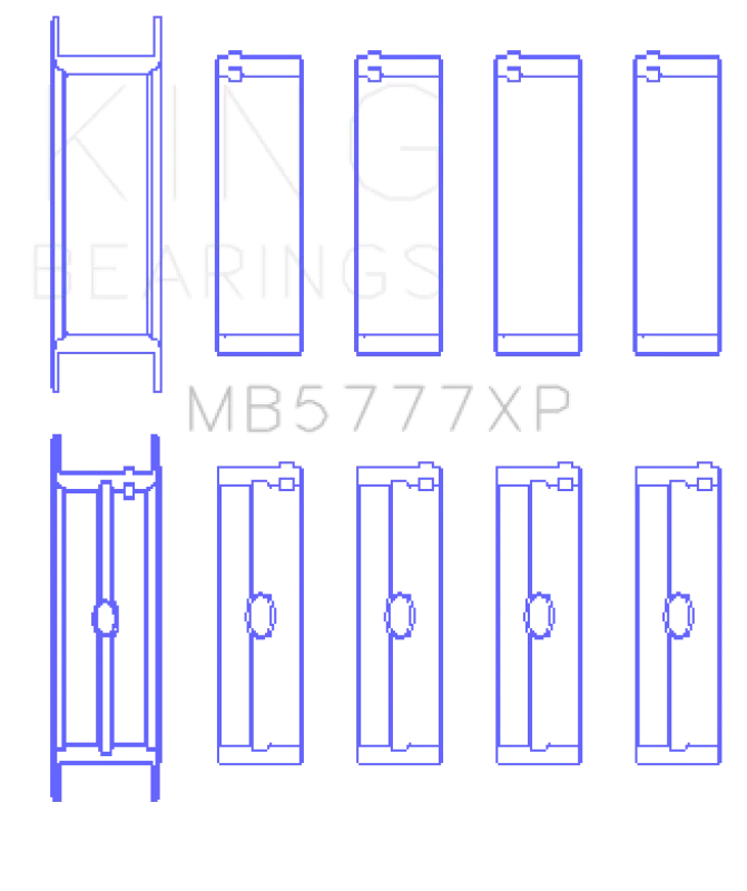 King Engine Bearings Dart LS Next Block (Size STDX) Performance Main Bearing Set - Side View