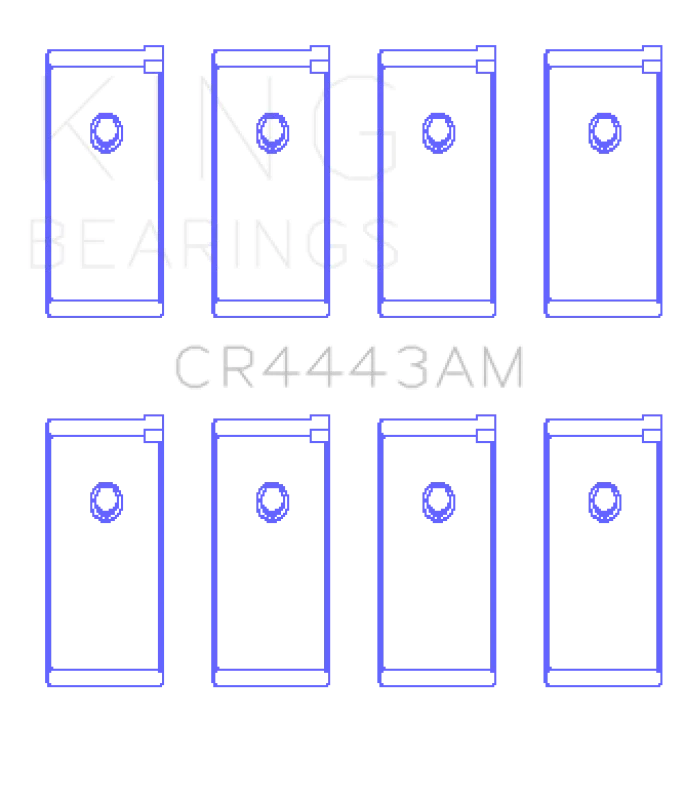 King Engine Bearings Datsun H-20 (Size +0.25mm) Connecting Rod Bearing Set - Side View