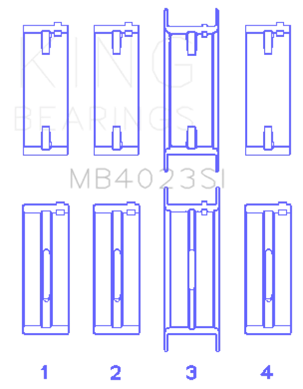 King Engine Bearings For FORD TAURUS V6 245CI/177CI/ Main Bearing - Side View