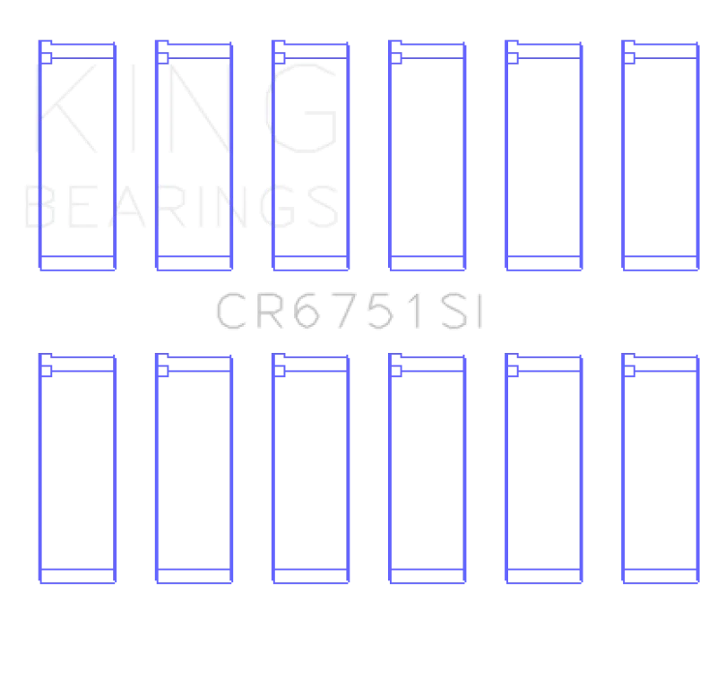 King Engine Bearings Ford 155 (Size +0.25mm) Connecting Rod Bearing Set - Side View