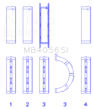 Load image into Gallery viewer, King Engine Bearings Ford 155 (Size +0.75mm) Main Bearing Set - Side View