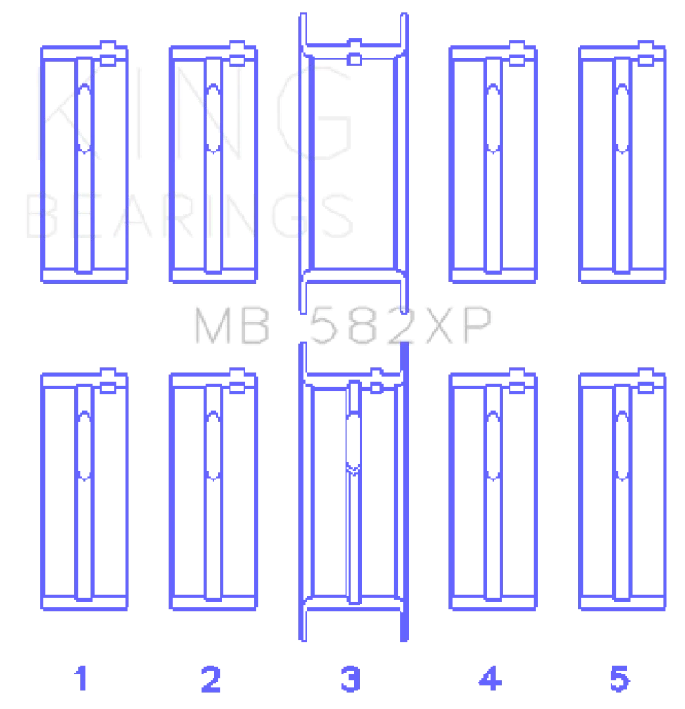King Engine Bearings Ford 2.0L/2.3L 8V (Size STD) Performance Main Bearing Set - Main Product View