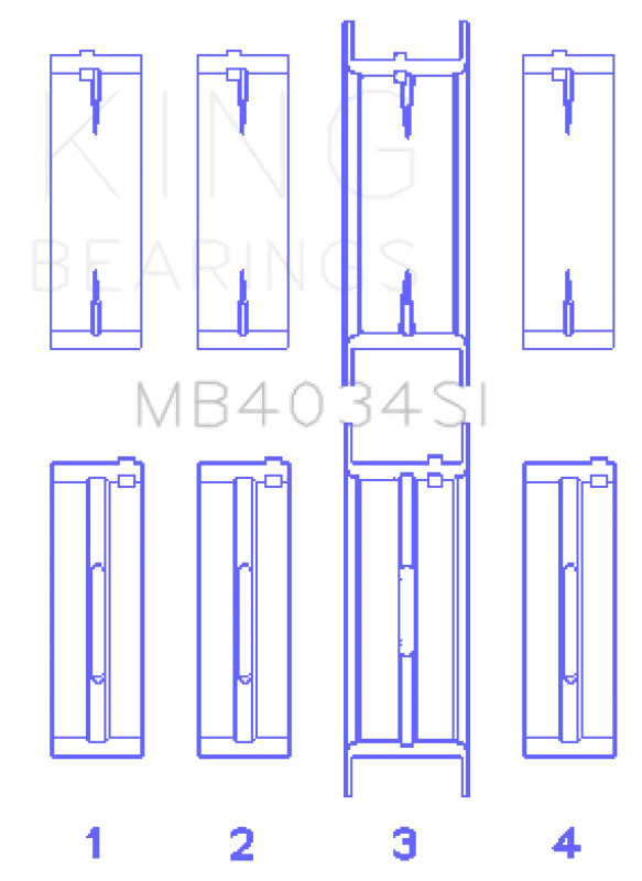 King Engine Bearings Ford 232 (Size +0.75mm) Main Bearing Set - Main Product View