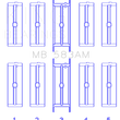 Load image into Gallery viewer, King Engine Bearings Ford 239/256/272/292 Crankshaft Main Bearing Set - Side View