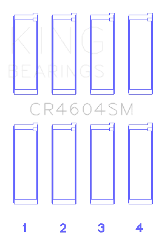 King Engine Bearings Ford 2.3L Duratec Mazda L3-Vdt Mzr Turbo (Size +0.25mm) Conrod Bearing Set - Side View
