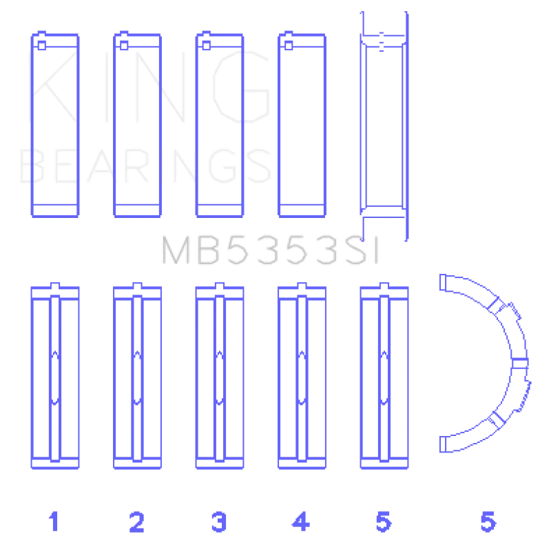 King Engine Bearings Ford 281 4.6L Sohc 16V (Size +0.75mm) Main Bearing Set - Main Product View