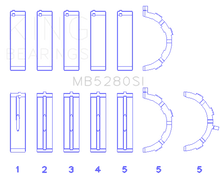 Load image into Gallery viewer, King Engine Bearings Ford 281CI/330CI 4.6L/5.4L V8 (Size +0.25) Main Bearing Set - Main Product View