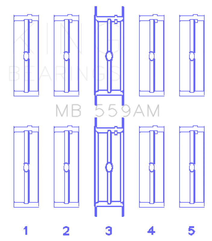 King Engine Bearings Ford 330/352/360/390/410/428 Engine Main Bearing Set - Detail View