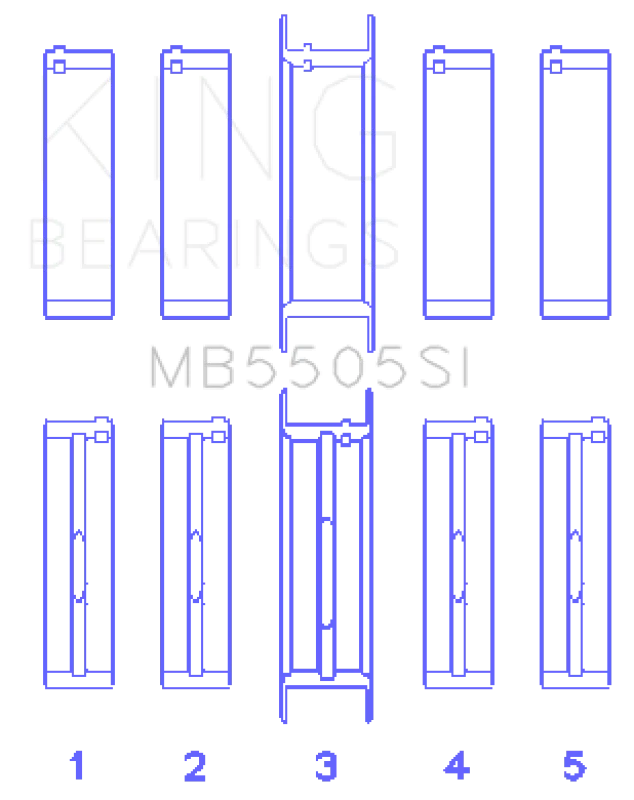 King Engine Bearings Ford 351ci/400ci 16V Main Bearing Set - Set Of 10 - Main Product View