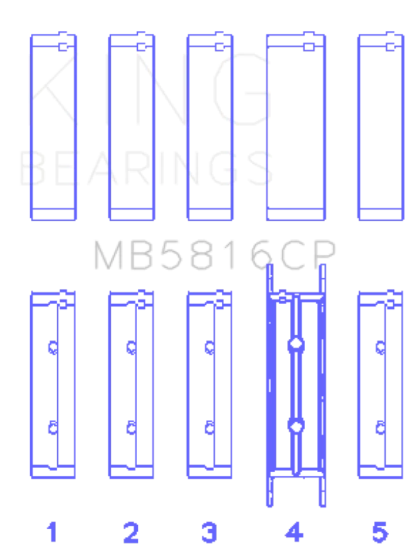 King Engine Bearings Ford 391CI 32V Turbo V8 Power Stroke/ O/S .040in Main Bearing Set - Main Product View