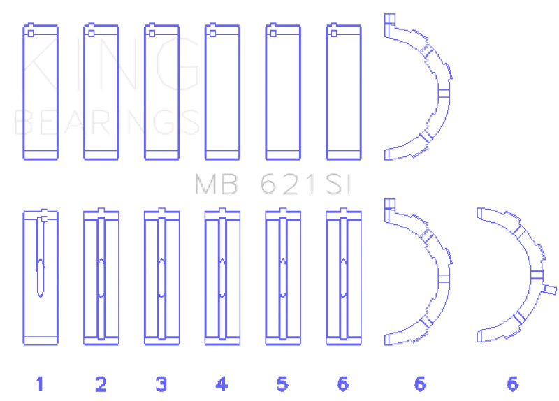 King Engine Bearings Ford 415 (Size +0.75mm) Main Bearing Set - Detail View