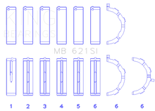 Load image into Gallery viewer, King Engine Bearings Ford 415 (Size +0.75mm) Main Bearing Set - Detail View