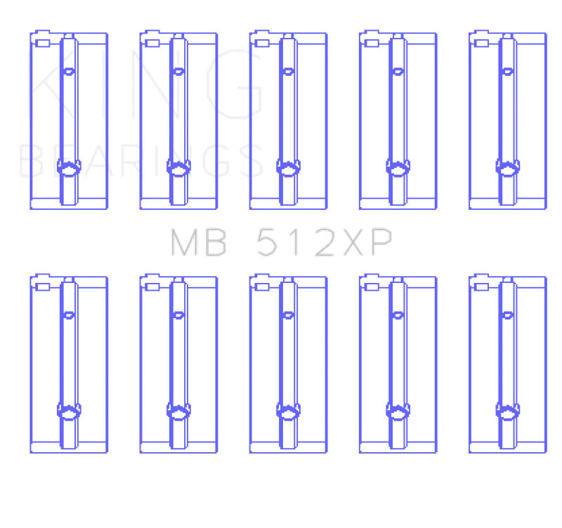 King Engine Bearings Ford BDA - European (Size STD) Performance Main Bearing Set - Side View