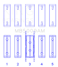 Load image into Gallery viewer, King Engine Bearings Ford Fiesta 1.25I (ZETec/Ecoboost 1.6) (Size +0.50mm) Main Bearing Set - Side View
