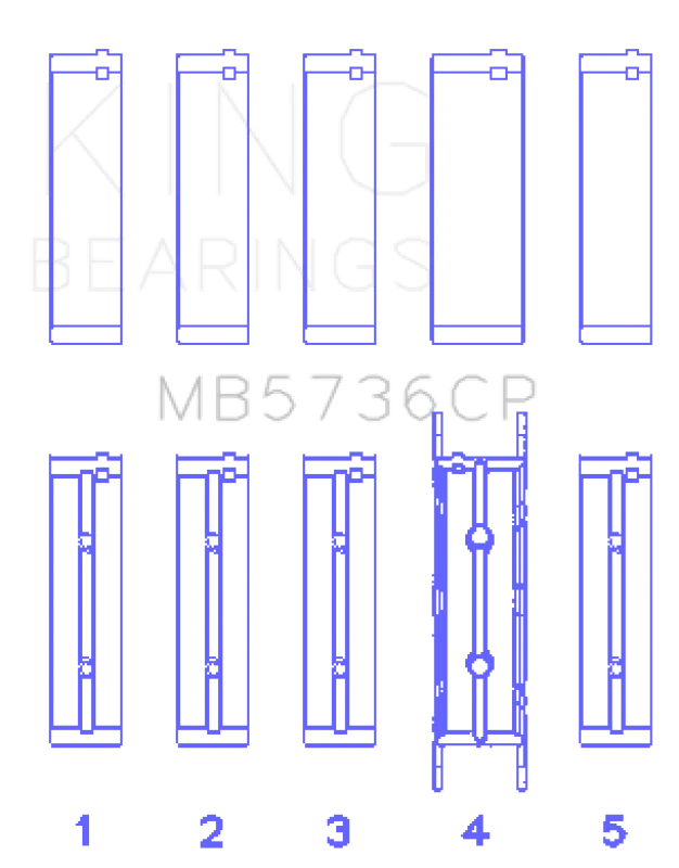 King Engine Bearings Ford Powerstroke 6.0L/6.4L Diesel (Size +0.026mm) Crankshaft Main Bearing Set - Main Product View