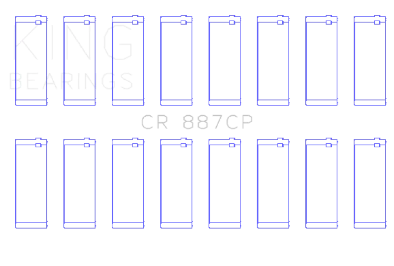 King Engine Bearings Ford (USA) Eng 445 T/D (Size +0.10) Connecting Rod Bearing - Set of 8 Pairs - Detail View