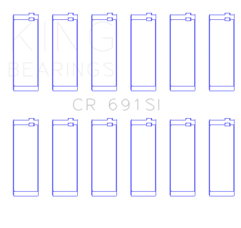 King Engine Bearings Ford V-6 183. (Size +0.50mm) Connecting Rod Bearing Set - Detail View