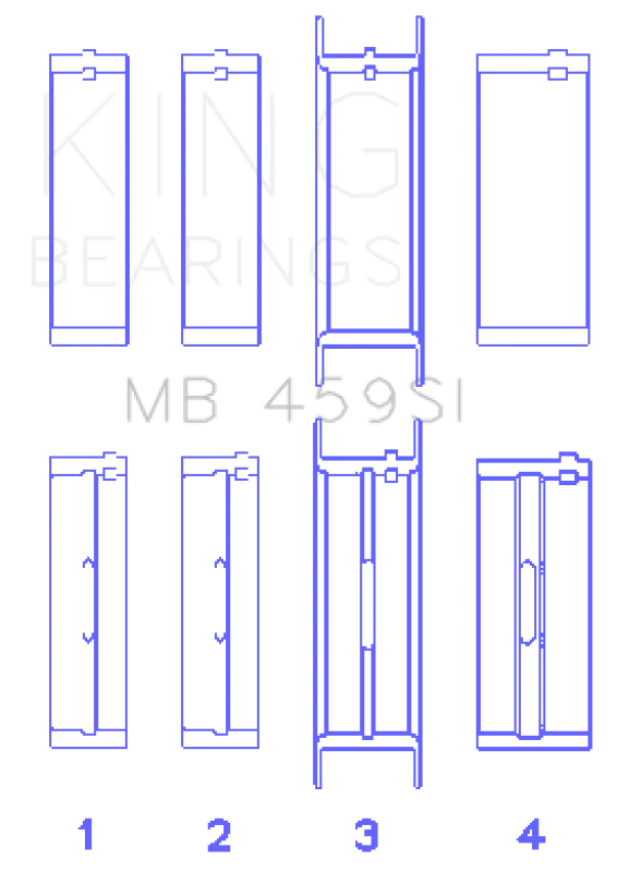 King Engine Bearings Ford V-6 183. (Size +0.75mm) Main Bearing Set - Detail View