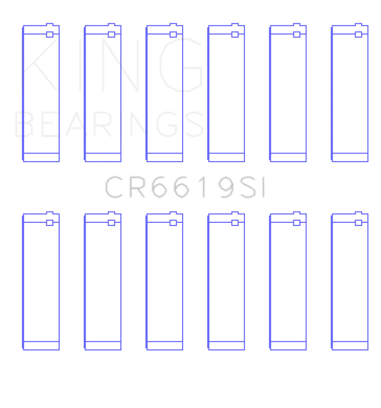 King Engine Bearings Ford V6 (Size +0.50mm) Connecting Rod Bearing Set - Side View