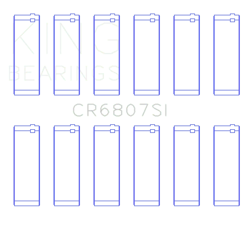 King Engine Bearings Ford V6 Triton/Ohv (Od+.002in) (Size +0.75mm) Connecting Rod Bearing Set - Side View