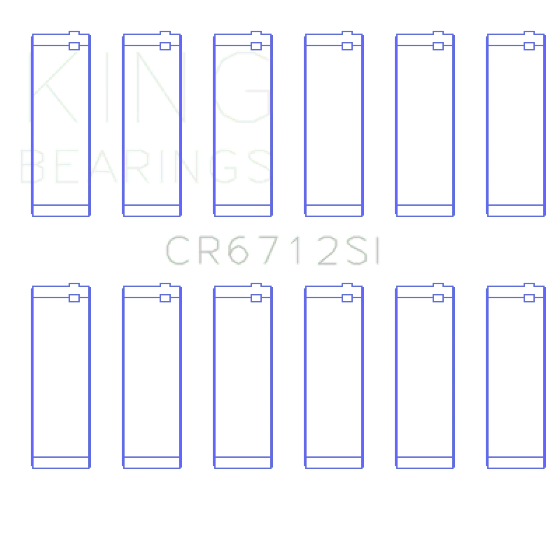 King Engine Bearings Ford V6 Triton/Ohv (Size +0.50mm) Connecting Rod Bearing Set - Side View