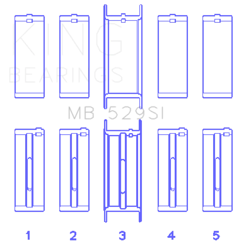 King Engine Bearings Ford V8 221 (Size STDX) Main Bearing Set - Main Product View