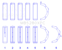Load image into Gallery viewer, King Engine Bearings Ford V8 4.6L/5.4L SOHC Coated (Size .026) Crankshaft Main Bearings (Set of 5) - Side View