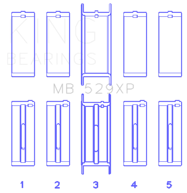 King Engine Bearings Ford Windsor 260CI/289CI 5.0L 529XP Main Bearing Set - Main Product View
