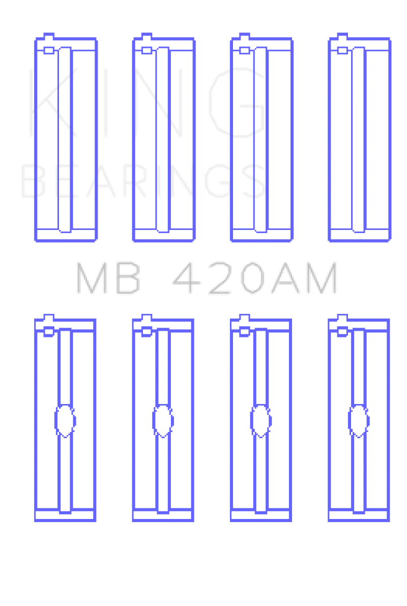 King Engine Bearings Ford Zephyr V6 (Size +0.10) Main Bearing Set - Side View