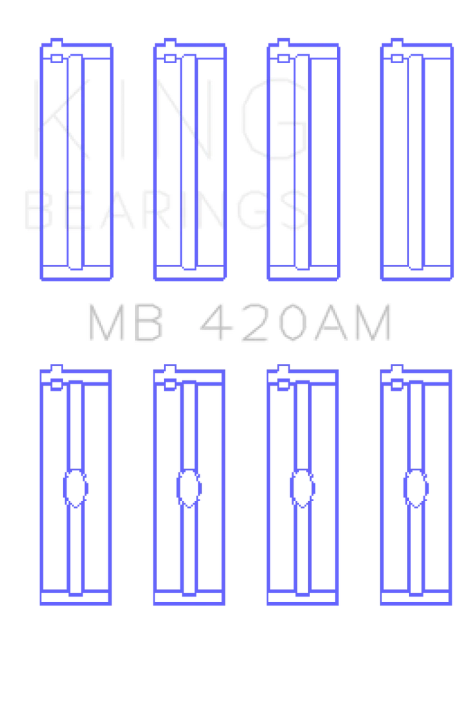 King Engine Bearings Ford Zephyr V6 (Size +0.10) Main Bearing Set - Side View