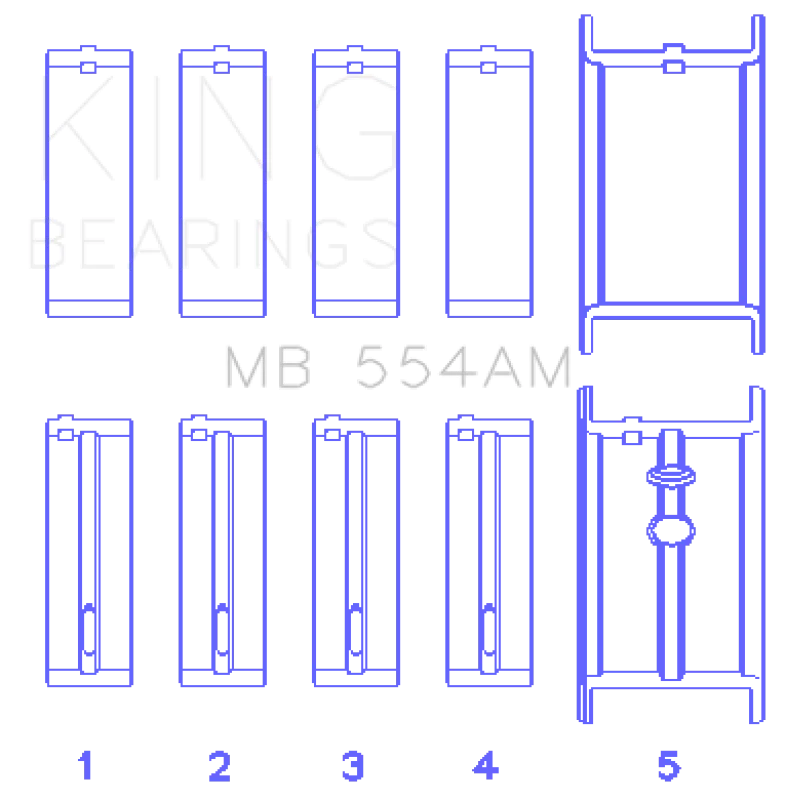 King Engine Bearings GM 265/283/302/327 8 Cyl (Size STD) Main Bearing Set - Detail View