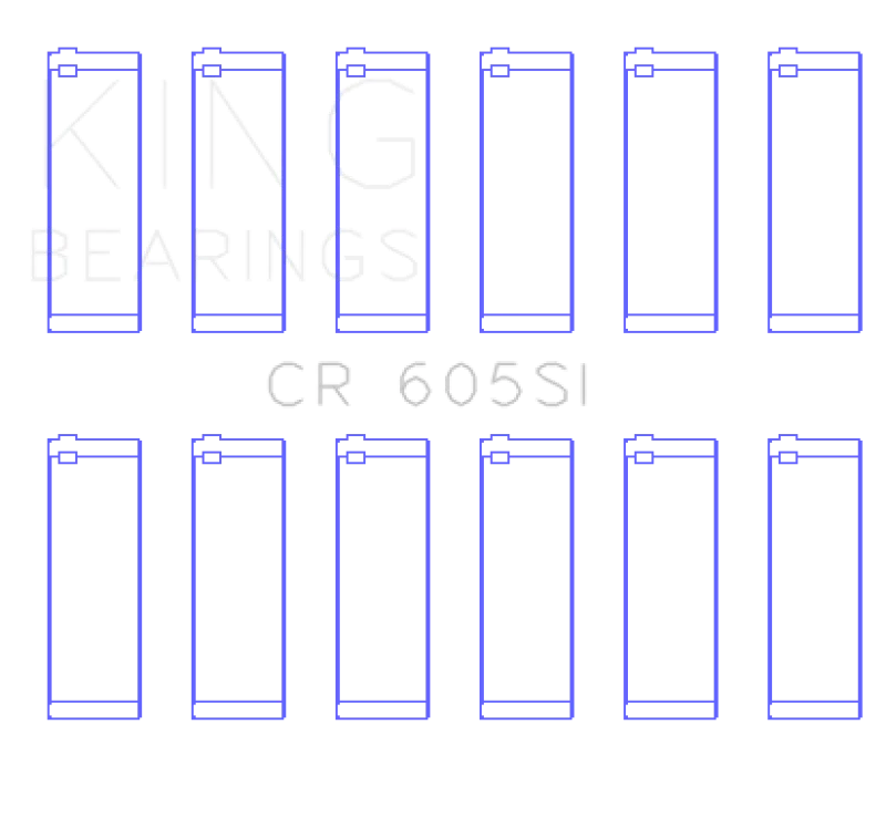 King Engine Bearings GM 2.8L/3.4L V6 (Size STD) Connecting Rod Bearings Set of 6 - Detail View