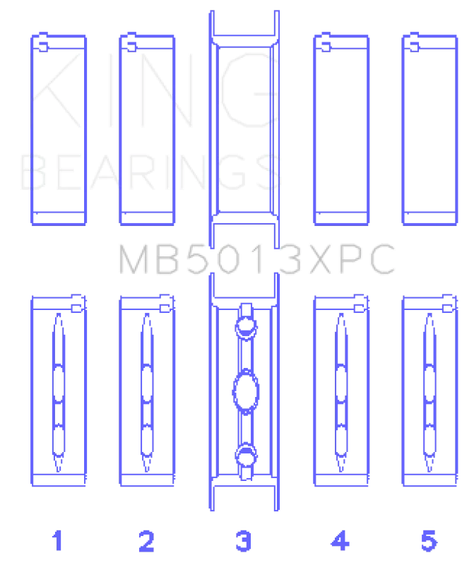King Engine Bearings GM Vortec/LS-Series Gen III/IV Main Bearing Set - Side View