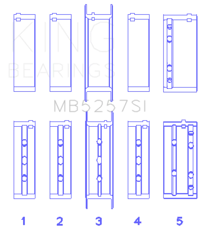 King Engine Bearings General Motors 379/V8 Ohv (Size STDX) Main Bearing Set - Main Product View