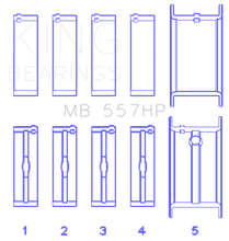 Load image into Gallery viewer, King Engine Bearings General Motors 75+ 262/267/302/307/327/327/350 Main Bearing Set - Side View
