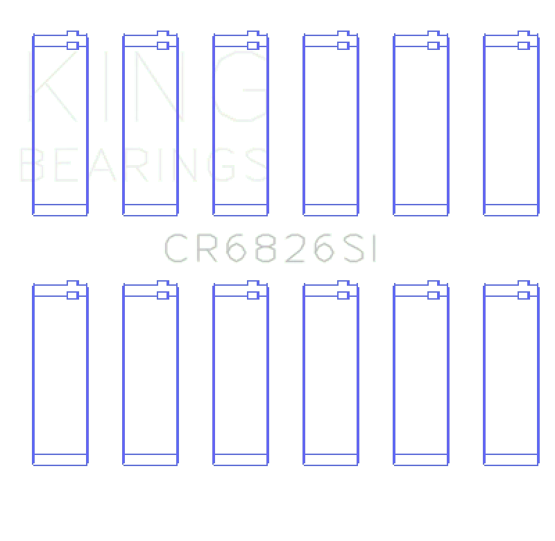 King Engine Bearings Holden 175/190 3.6L (Size +0.25mm) Connecting Rod Bearing Set - Side View